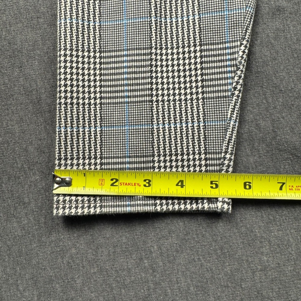 American Eagle Glen Plaid Pull On Tapered Pants Grey Blue XL 1339 - Picture 3 of 8